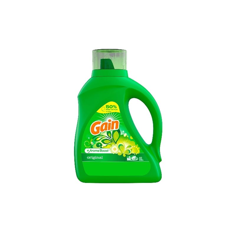 GAIN 12786 Laundry Detergent, 100 oz Bottle, Liquid Green