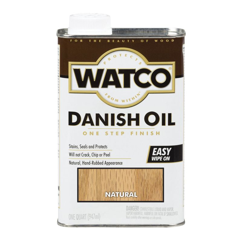 Watco A65741 Danish Oil, Natural, Liquid, 1 qt, Can Natural