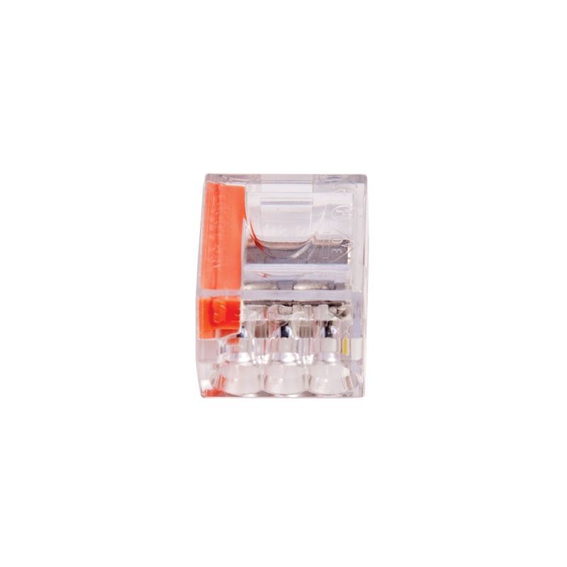 Gardner Bender PushGard 19-PC3 Wire Connector, 22 to 12 AWG Wire, Copper Contact, Polycarbonate Housing Material, Clear/Orange Clear/Orange