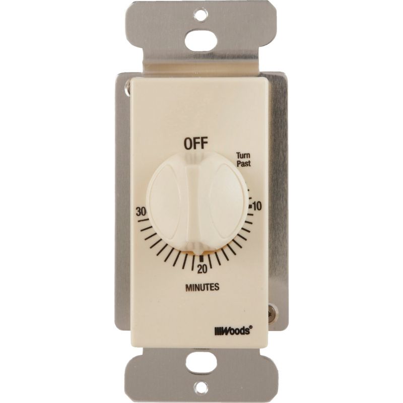 Woods In-Wall 30-Minute Spring-Wound Timer Almond, Multi