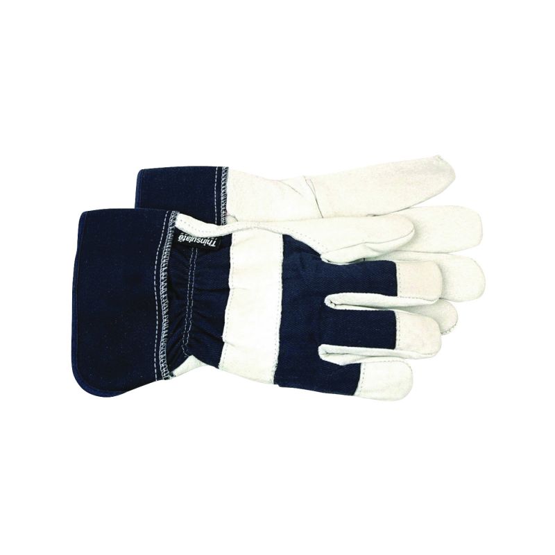 Boss 4196L Protective Gloves, Men&#039;s, L, Wing Thumb, Safety Cuff, Navy Blue L, Navy Blue