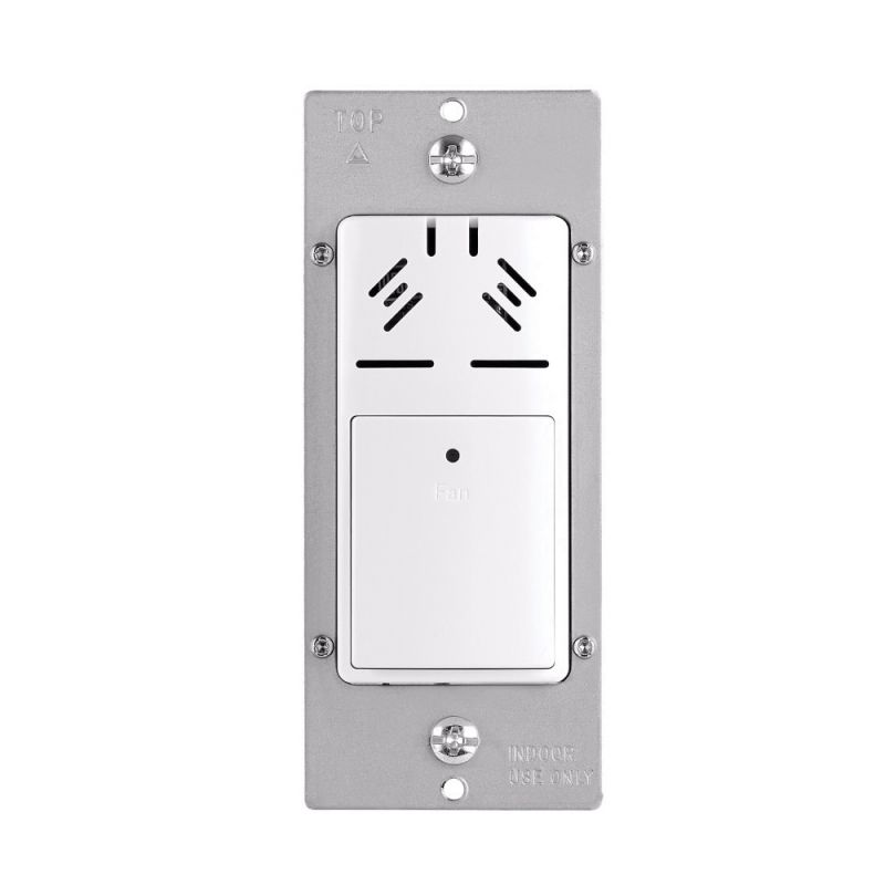 Eaton HDFS3P1-W-L Humidity Sensor and Fan Control, 1-Pole, 15 A, 120 VAC, 45 to 80 %, White White