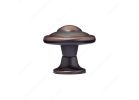 Richelieu BP757BORB Cabinet Knob, 1-3/32 in Projection, Metal, Brushed Oil-Rubbed Bronze 1-7/32 In Dia, Traditional