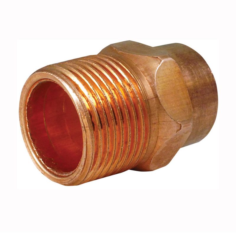 Elkhart Products 104 Series 30368 Pipe Adapter, 1-1/2 in, Sweat x MNPT, Copper