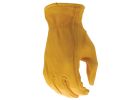 Boss B84081-M Driver Gloves, Men&#039;s, M, 7-1/8 to 8 in L, Keystone Thumb, Slip-On Cuff, Deerskin Leather, Gold M, Gold