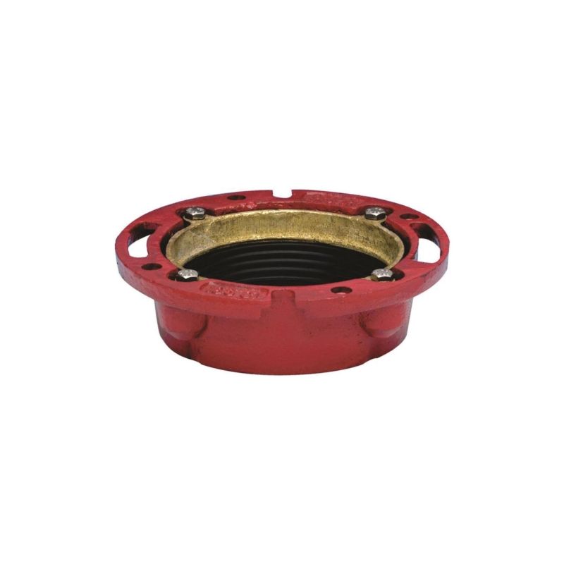 Oatey 42255 Closet Flange, 4 in Connection, Iron, Red Red