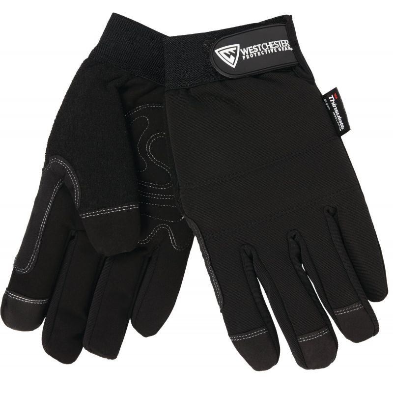 West Chester Protective Gear High Dexterity Winter Work Glove L, Black