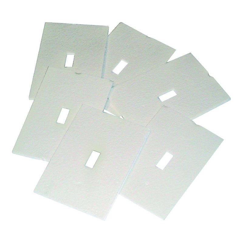 Frost King OSS6H Switch Sealer, 4 in L, 2-1/2 in W, Plastic Foam, White White