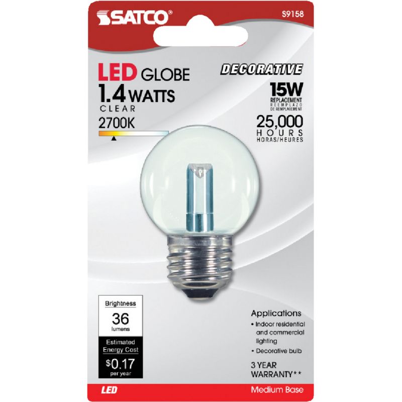 Satco G16.5 Medium LED Decorative Globe Light Bulb
