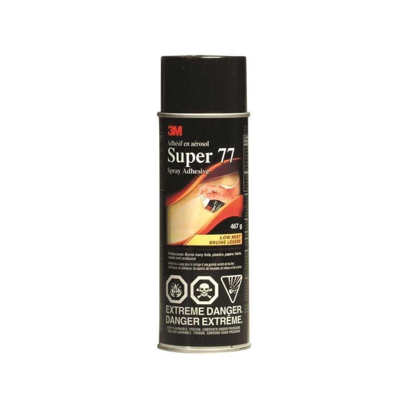 3M Super 77 77-CCVOC30-EF Spray Adhesive, Fruity, Cream, 467 g Aerosol Can Cream