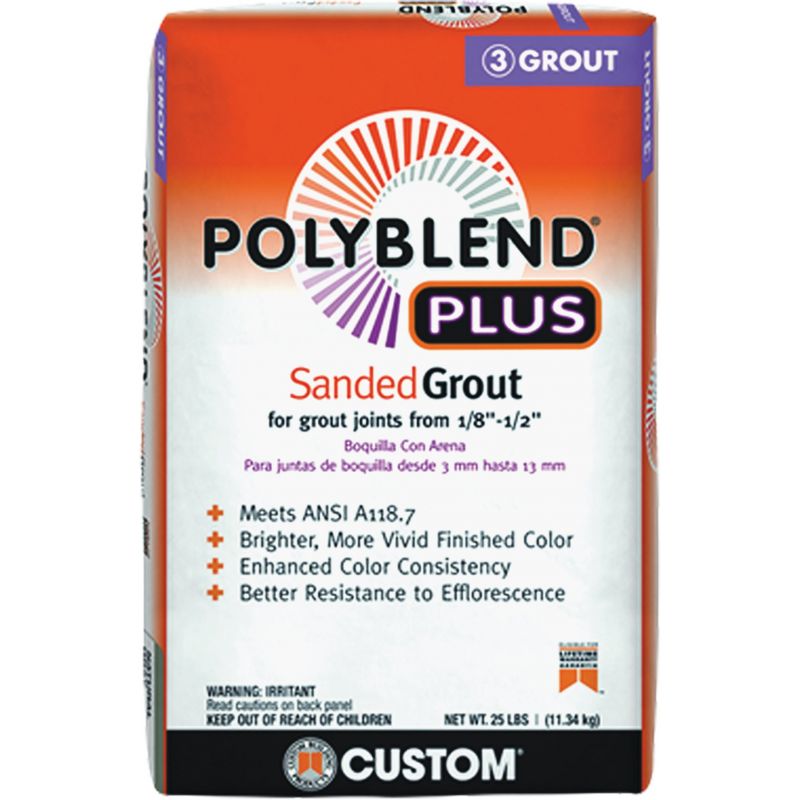 Custom Building Products PolyBlend PLUS Sanded Tile Grout 25 Lb., Bright White