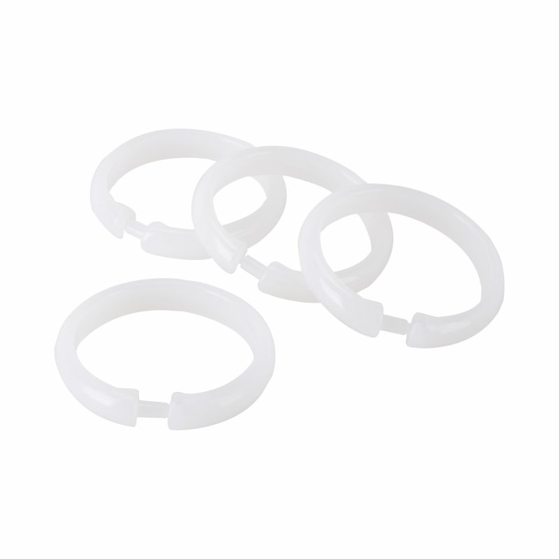 Simple Spaces SD-ORING-F3L Shower Curtain Ring, Plastic, Frosted, 1 cm W, 2-3/8 in H Frosted