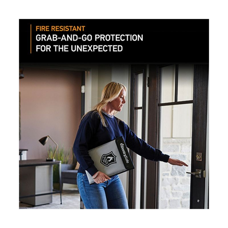 Sentry Safe FBWLZ0 Document Bag, 0.1 cu-ft Capacity, 15 in H x 11 in W x 1-1/2 in D Exterior, Yes, Zipper, Snap Lock 0.1 Cu-ft