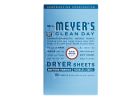 Mrs. Meyer&#039;s Clean Day 325239 Dryer Sheet, Rain Water, White White