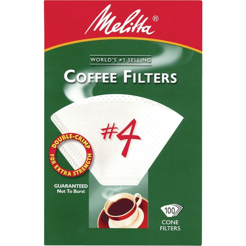 Melitta #4 Cone Coffee Filter 8 To 12 Cup, White