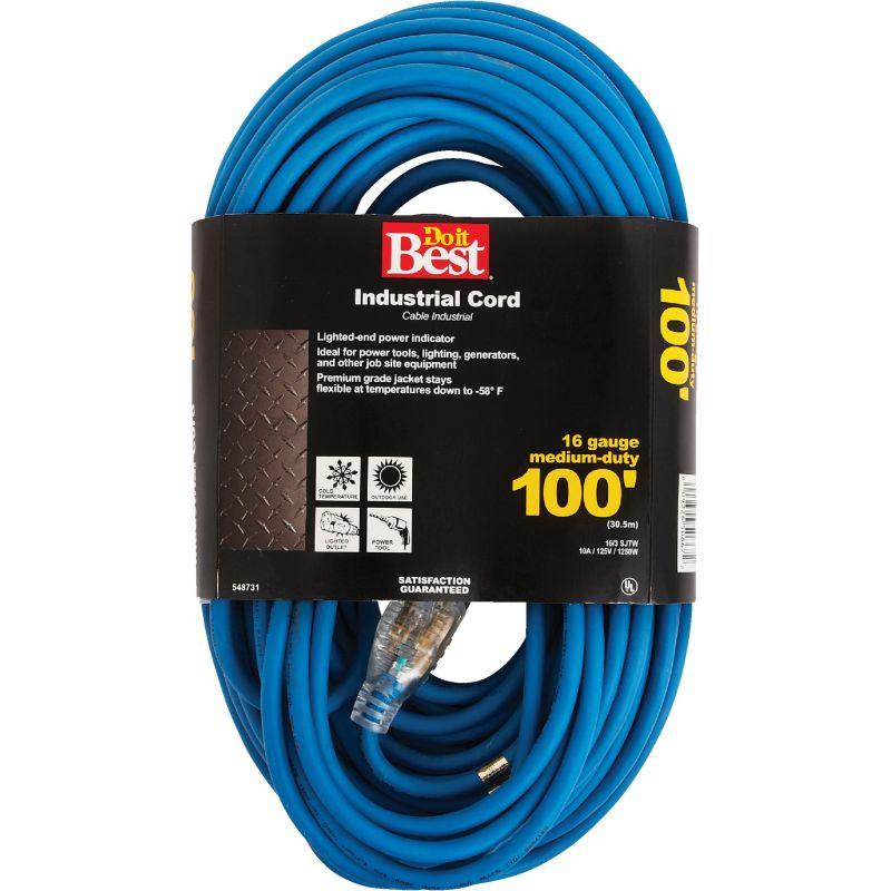 Do it Best 16/3 Industrial Outdoor Extension Cord Blue, 10