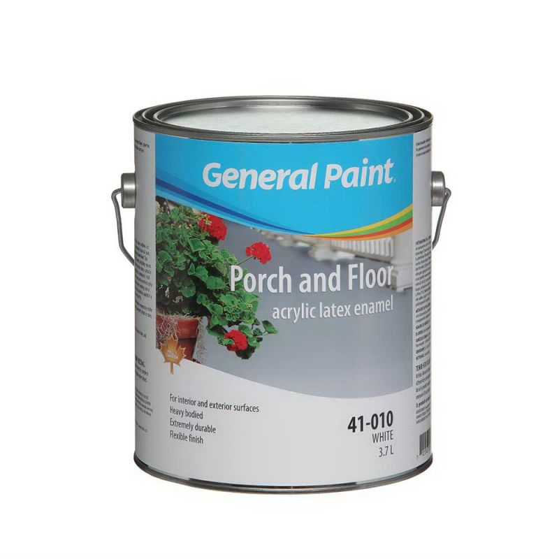 General Paint Porch &amp; Floor 41-010-16 Porch and Floor Enamel Paint, Eggshell, White, 1 gal White
