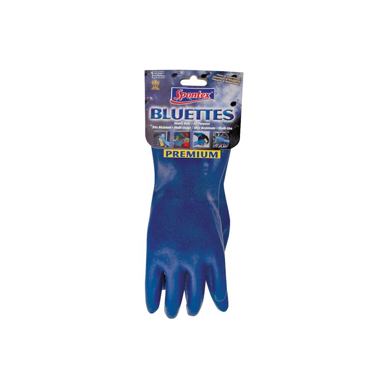 Spontex 20005 Household Protective Gloves, XL, Longer Cuff, Neoprene, Blue XL, Blue