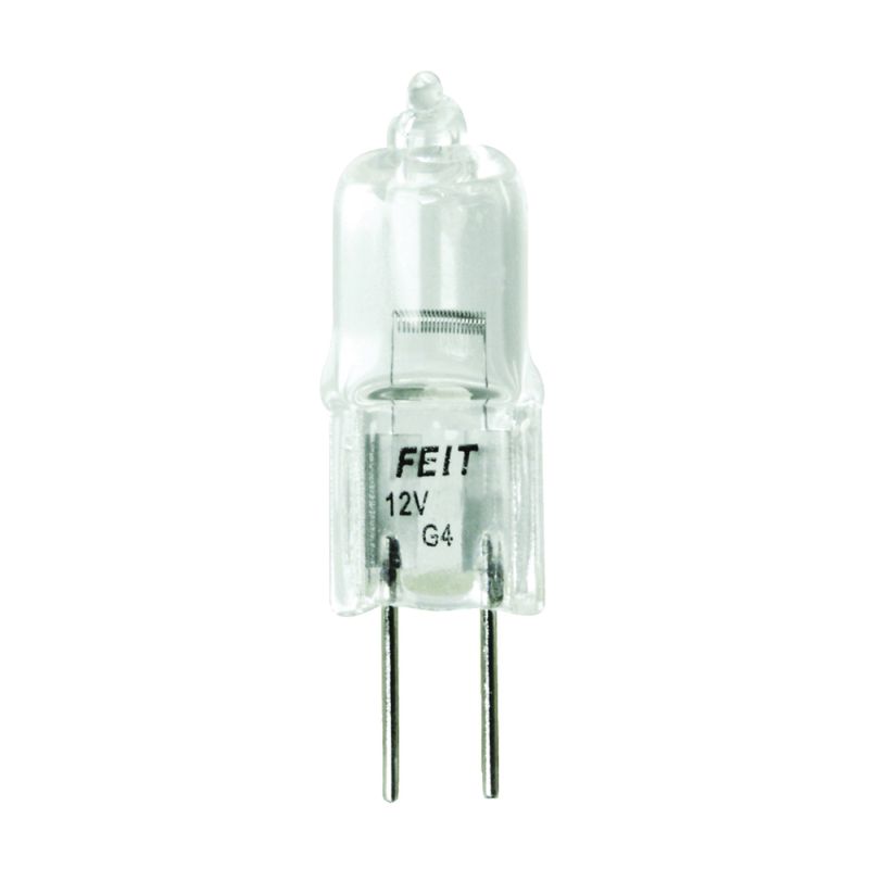 Feit Electric BPQ20T3 Halogen Bulb, 20 W, G4 Lamp Base, JC T3 Lamp, 3000 K Color Temp, 2000 hr Average Life
