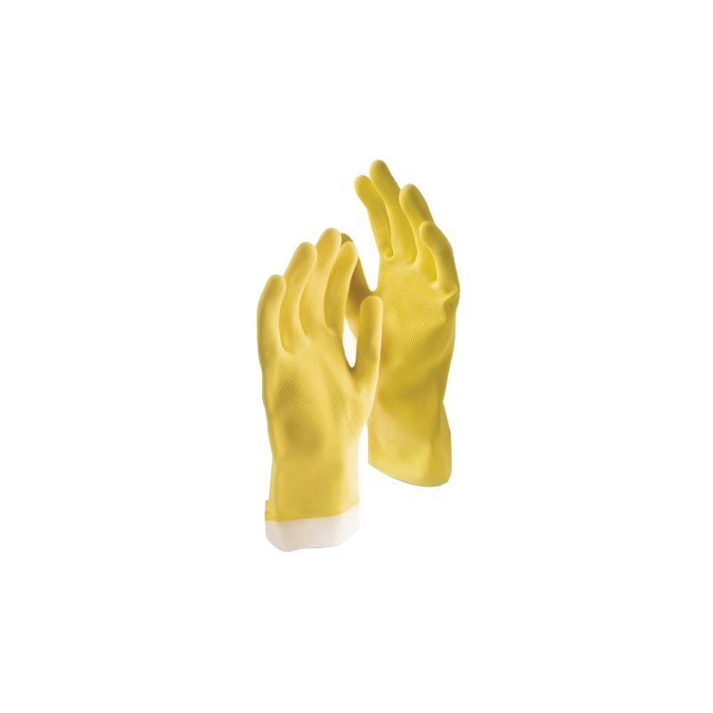 Libman 1321 All-Purpose Reusable Gloves, M, 12 in L, Latex, Yellow M, Yellow