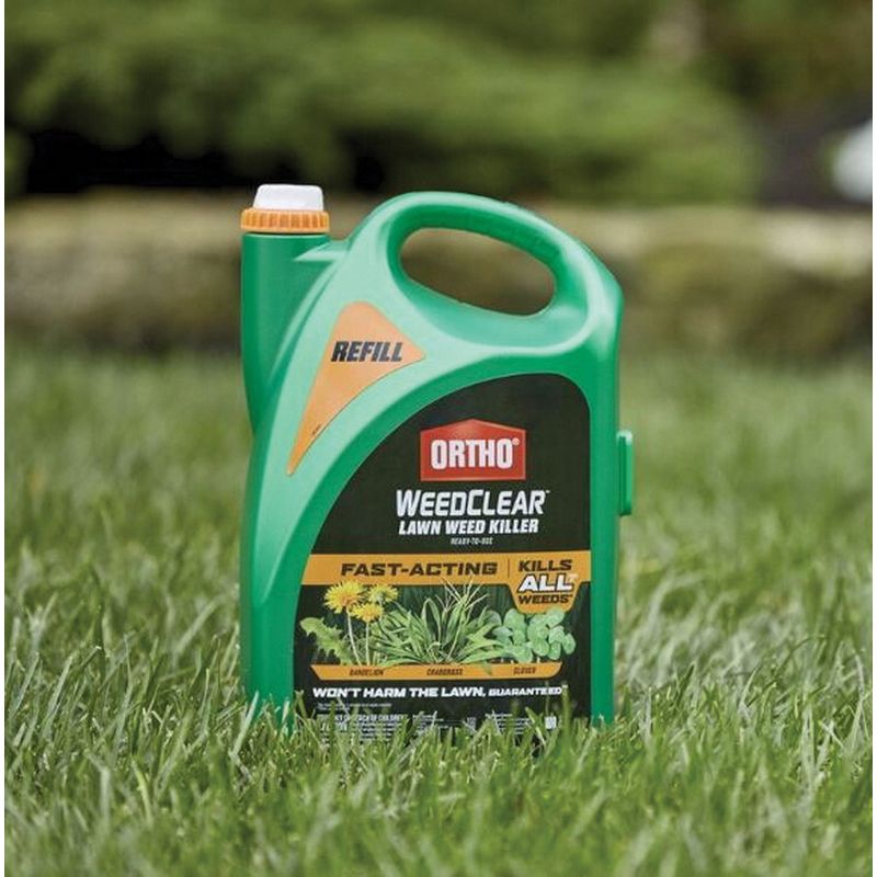 Ortho WeedClear 4659605 Lawn Weed Killer Refill, Liquid, Spray Application, 1.33 gal Light Brown