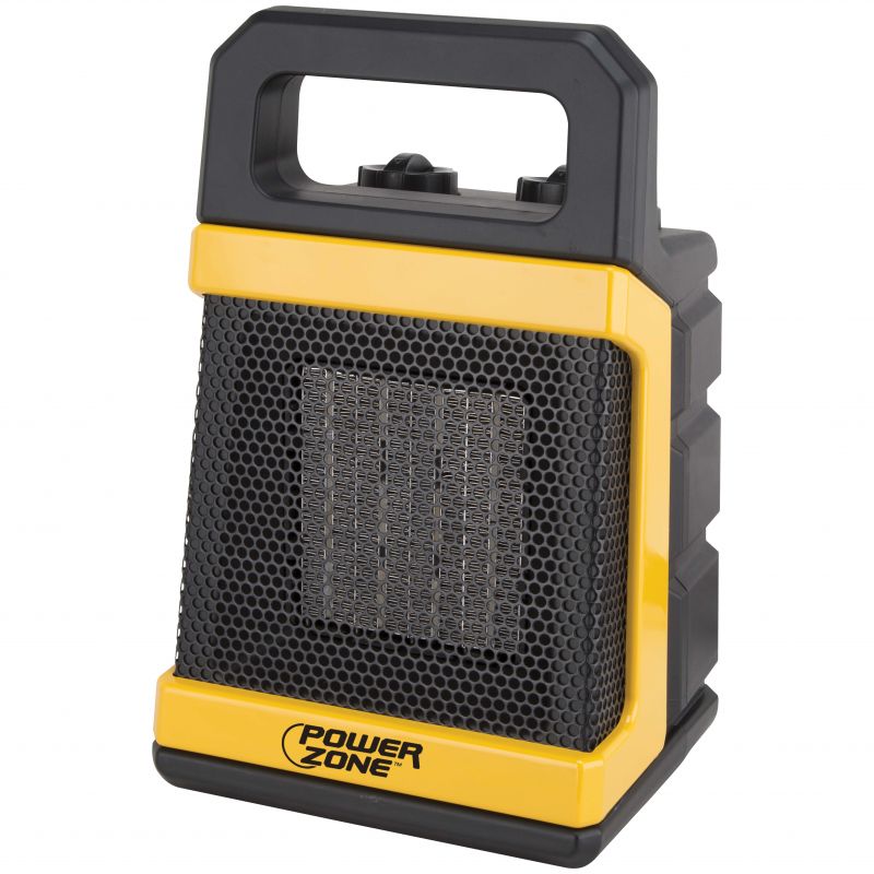 PowerZone UH-03 Ceramic Utility Heater, 1000/1500W, Black &amp; Yellow Black/Yellow