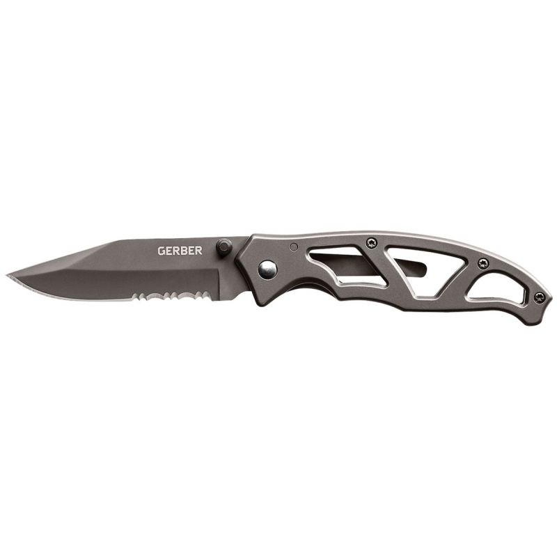 Gerber Paraframe I Serrated Folding Knife Stainless Steel, 3 In.