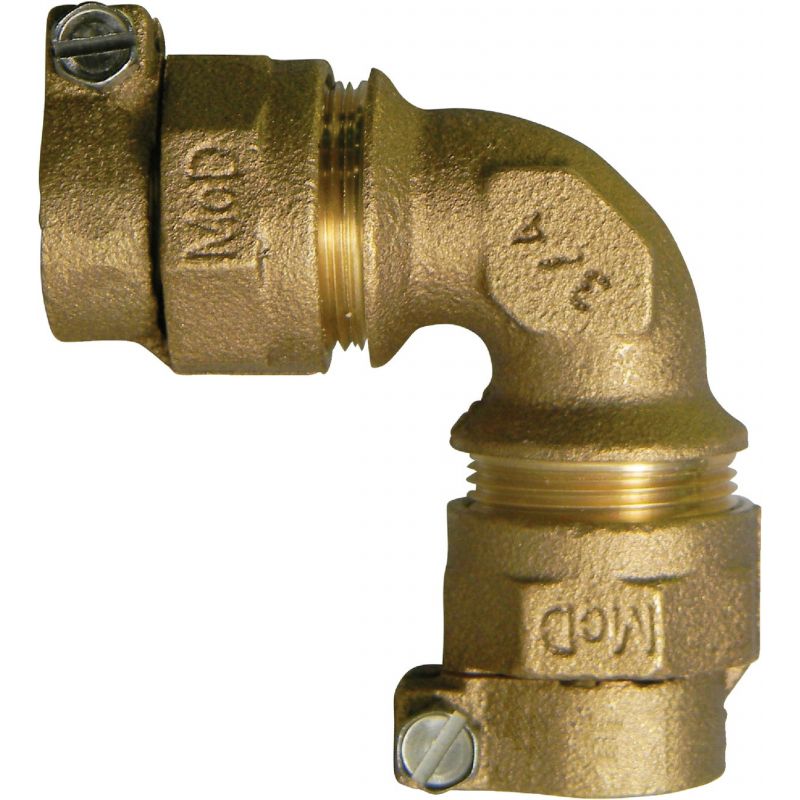 A Y McDonald CTS Polyethylene Pipe Connector Brass Elbow