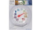 Taylor ColorTrack Dial Outdoor Wall Thermometer with Bracket White, Multi-Colored Numbers