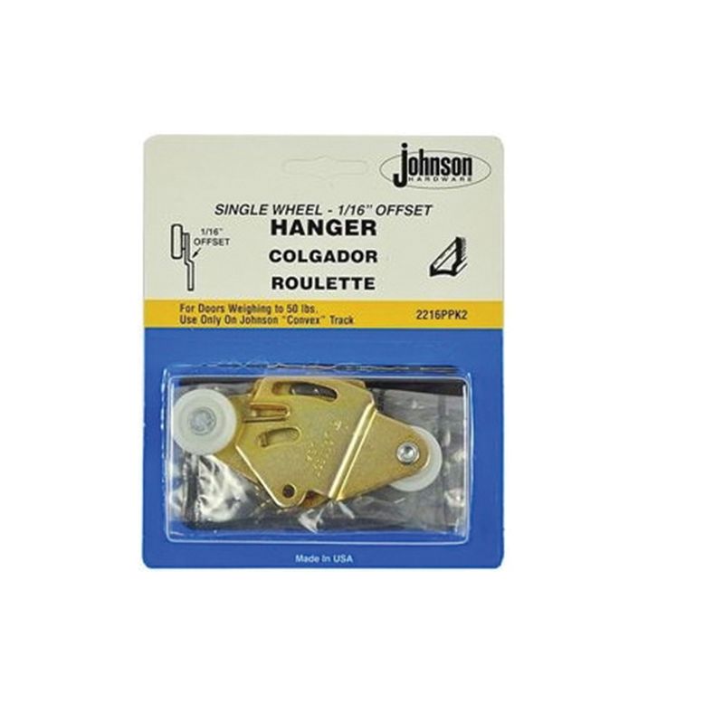 Johnson Hardware 2216PPK2 Wheel Offset Hanger Set, Nylon/Steel