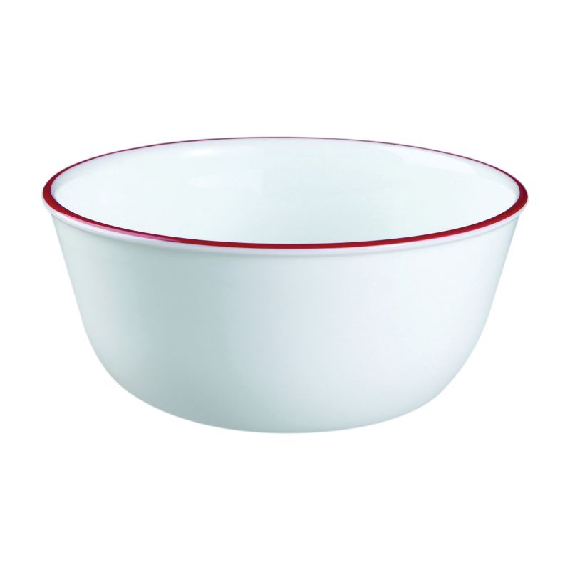 Olfa 1060572 Soup/Cereal Bowl, Vitrelle Glass, Red/White, For: Dishwashers and Microwave Ovens Red/White