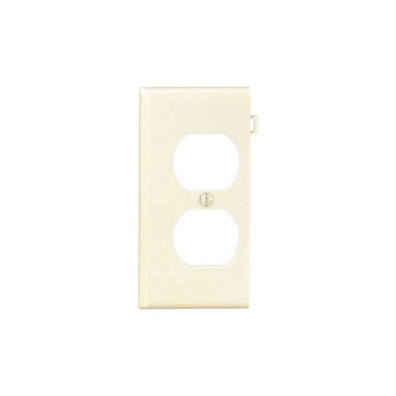 Leviton PSE8-W Receptacle Sectional Wallplate, 1 -Gang, Thermoplastic Nylon, White, Surface Mounting White