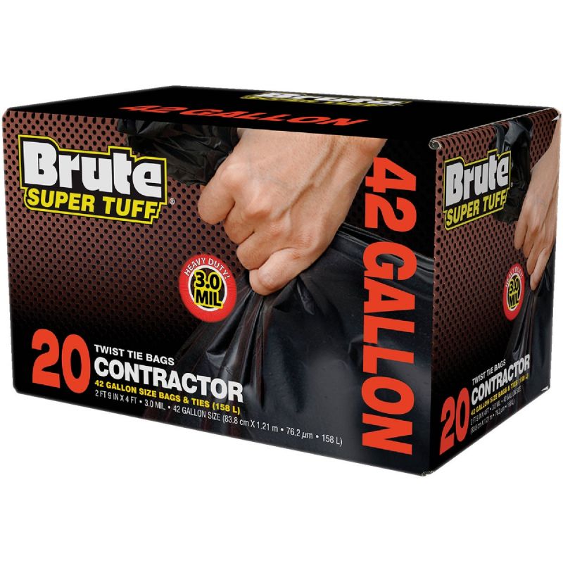 Brute Super Tuff Contractor Trash Bag 42 Gal., Black