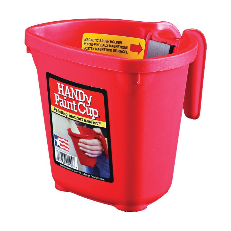 Handy Products BER-1500-CT Paint Cup, 1 pt, Plastic, Red 1 Pt, Red