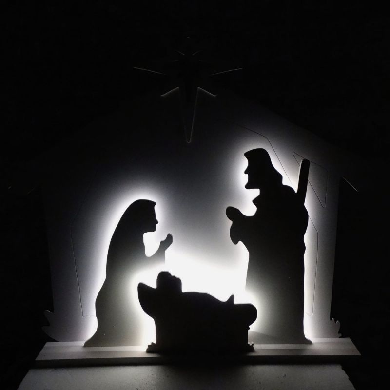 Alpine Nativity Scene Lighted Decoration 5 In. W. X 28 In. H. X 28 In. L.