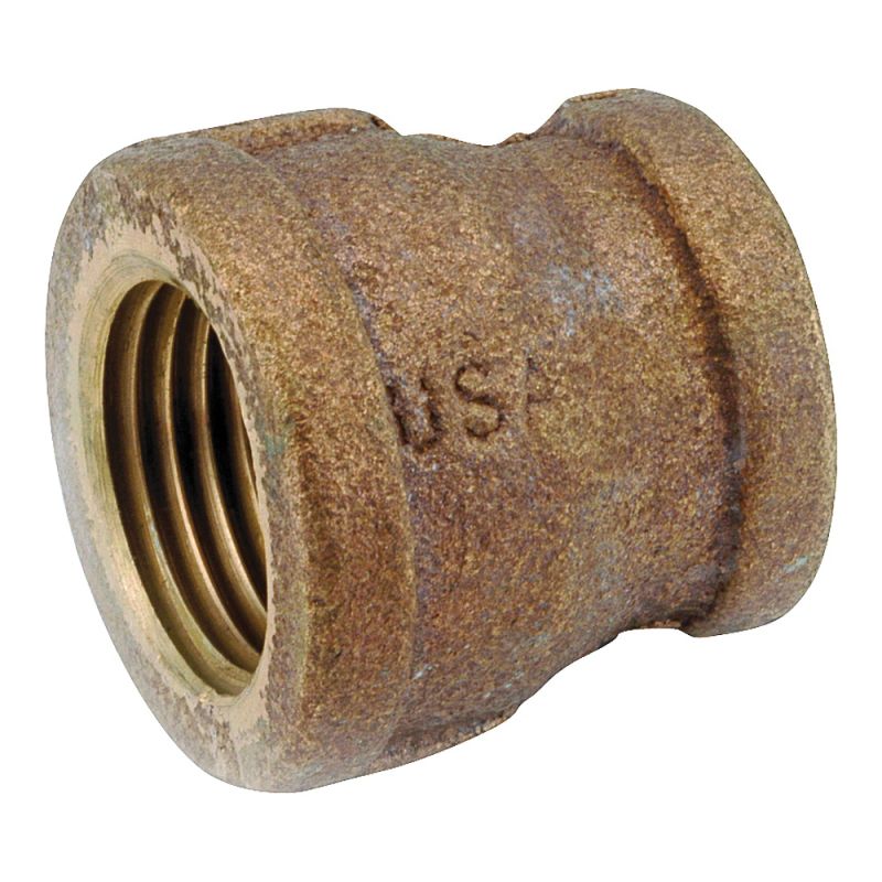 Anderson Metals 738119-0804 Reducing Pipe Coupling, 1/2 x 1/4 in, FIPT, Brass, 200 psi Pressure