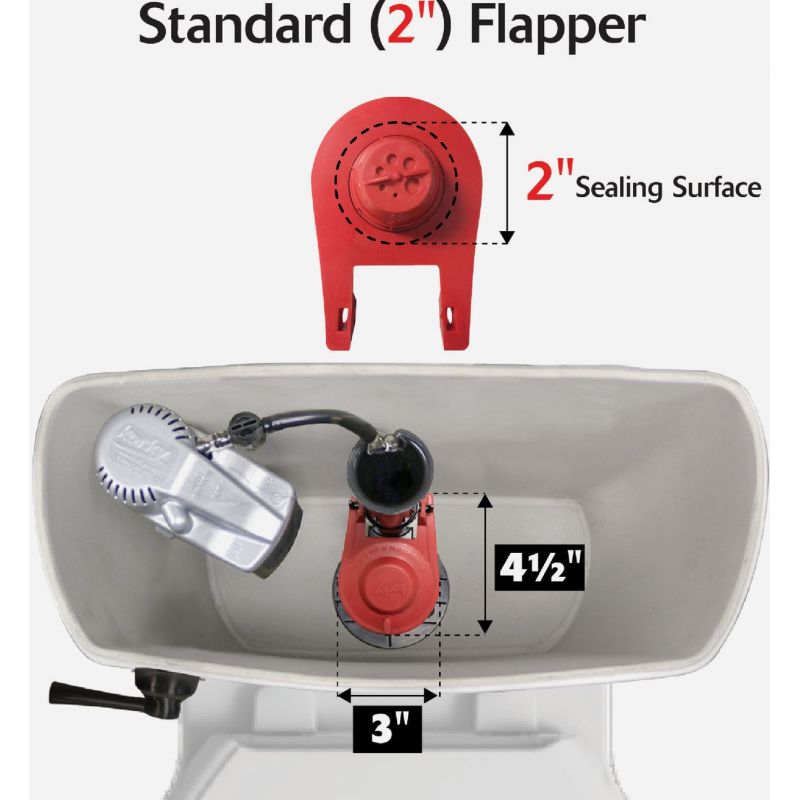 Korky Adjustable Ultra Water Saver Flapper 2 In., Red