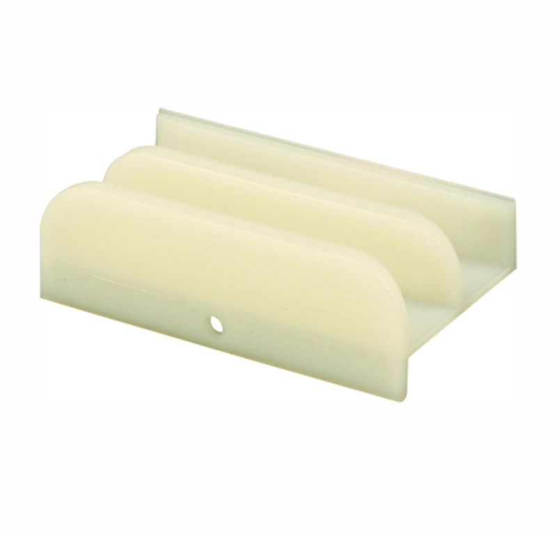Prime-Line M 6219 Shower Door Bottom Guide Assembly, Plastic, White, For: Framed Tub Enclosure Doors White