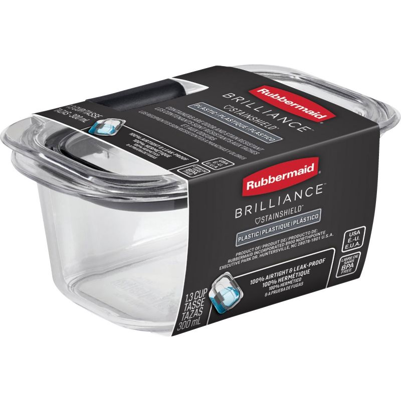 Rubbermaid Brilliance Food Storage Container, 1.3 Cup