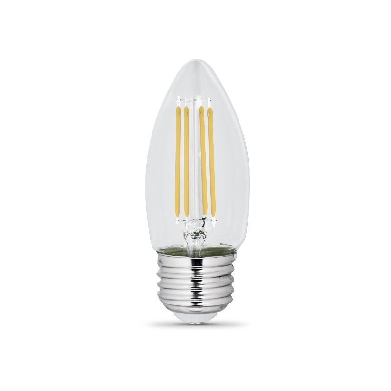 Feit Electric BPETC60/950CA/FIL LED Bulb, Decorative, B10 Lamp, 60 W Equivalent, E26 Lamp Base, Dimmable, Daylight Light