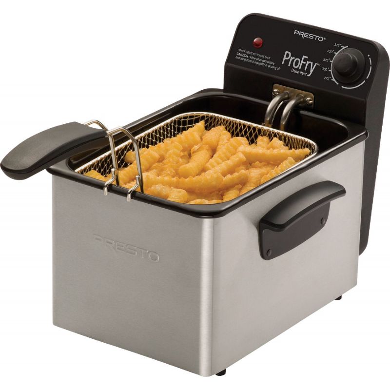Presto ProFry Fryer 3.2 Qt., Black/Silver