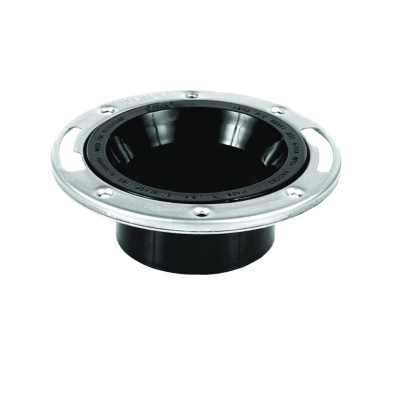 Oatey 43498 Closet Flange, 4 in Connection, ABS, Black, For: 3 in, 4 in Pipes Black