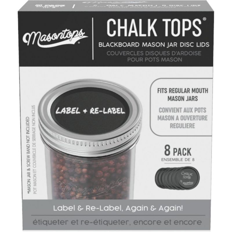 Masontops Chalk Top Canning Jar Lids Black