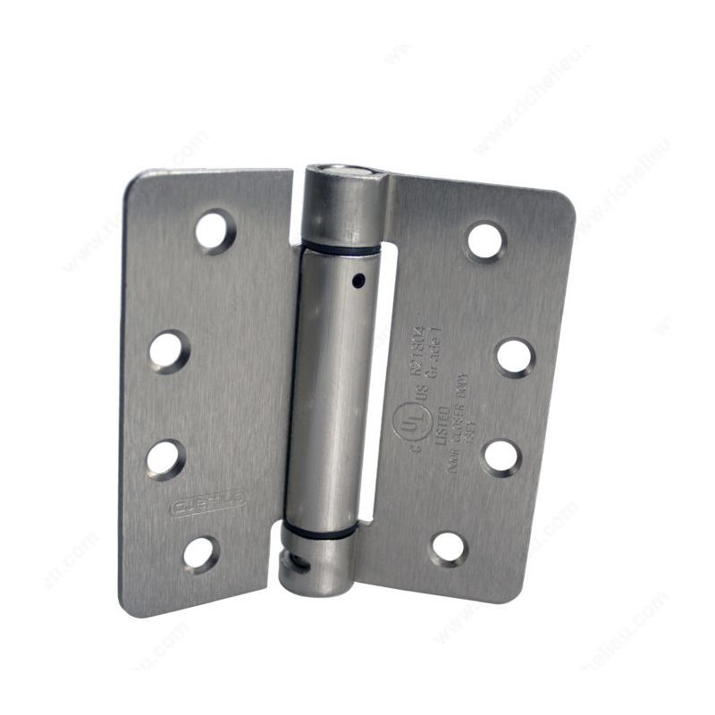 Onward 51822BCR Adjustable Spring Hinge, Steel, Brushed Chrome, Non-Removable Pin, Full Mortise Mounting, 35 lb