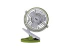 PowerZone QT-U409-D Desk and Clip-On Fan, 5 VDC, 4 in Dia Blade, 3-Blade, 1-Speed, 48 in L Cord White/Blue OR White/Green (Pack of 4)