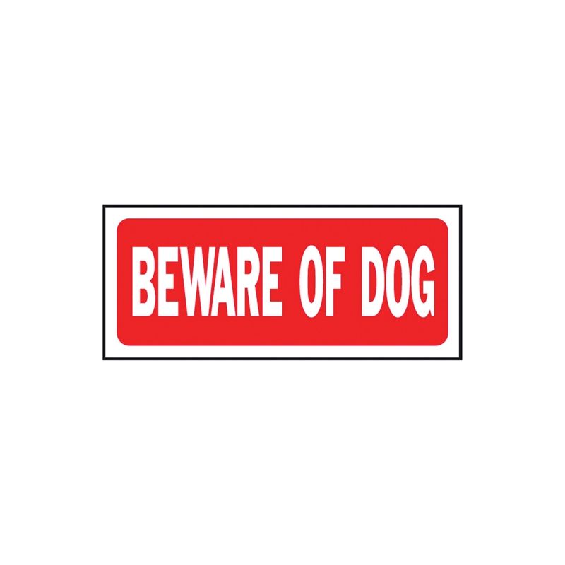 Hy-Ko 23001 Fence Sign, Rectangular, BEWARE OF DOG, White Legend, Red Background, Plastic, 14 in W x 6 in H Dimensions (Pack of 5)