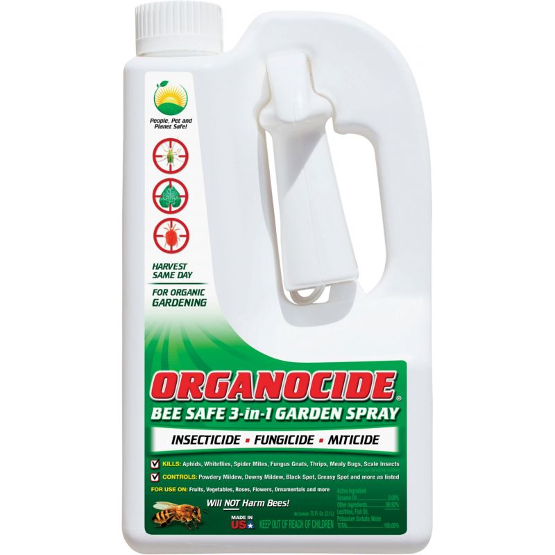 Organocide Organic Bee Safe 3-In-1 Garden Insect Killer 72 Oz., Trigger Spray