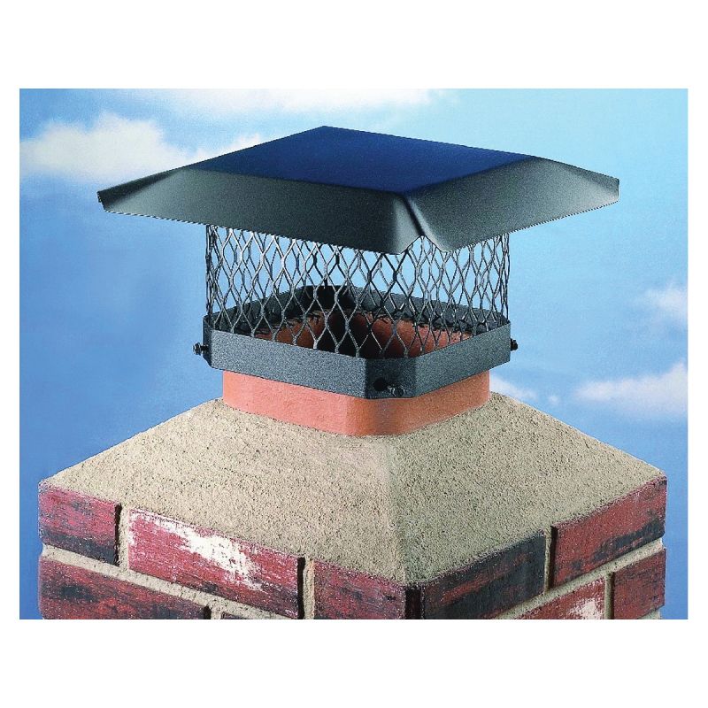 Shelter SC99 Shelter Chimney Cap, Steel, Black, Powder-Coated, Fits Duct Size: 7-1/2 x 7-1/2 to 9-1/2 x 9-1/2 in Black