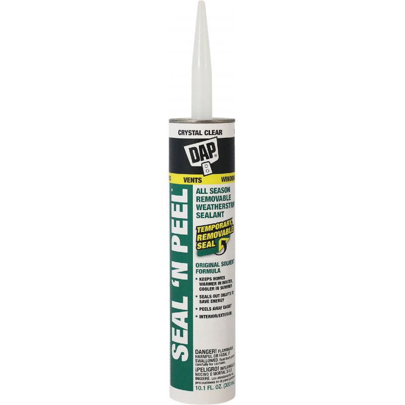 DAP SEAL &#039;N PEEL Removable Weather Stripping Sealant 10.1 Oz, Clear