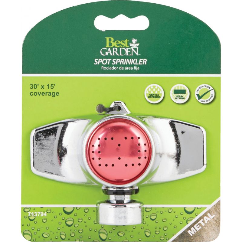 Best Garden Metal Spot Stationary Sprinkler Metallic &amp; Pink